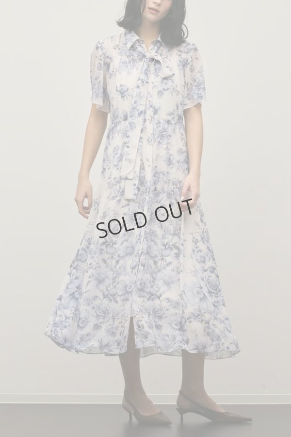 画像5: {SOLD}グレースコンチネンタル｜GRACE CONTINENTAL ダイアグラム DIAGRAM  フラワープリントシャツフレアワンピース{-BFS} (5)
