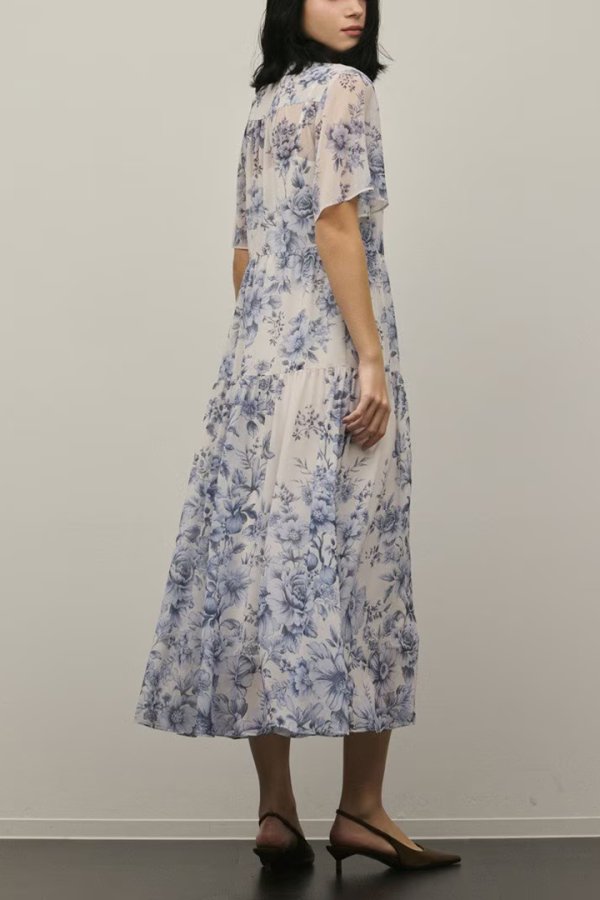 画像7: グレースコンチネンタル｜GRACE CONTINENTAL ダイアグラム DIAGRAM  フラワープリントシャツフレアワンピース{-BFS} (7)