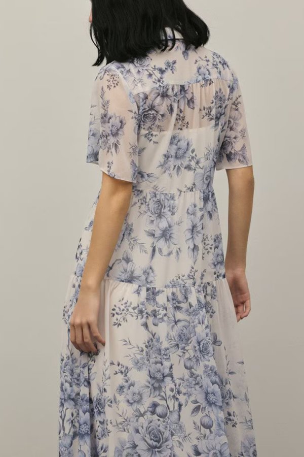 画像11: グレースコンチネンタル｜GRACE CONTINENTAL ダイアグラム DIAGRAM  フラワープリントシャツフレアワンピース{-BFS} (11)