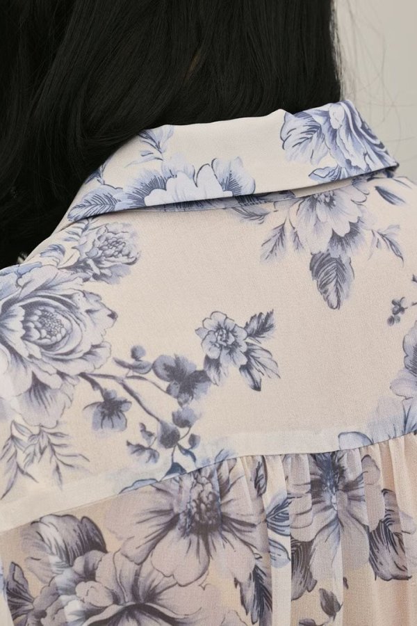 画像16: グレースコンチネンタル｜GRACE CONTINENTAL ダイアグラム DIAGRAM  フラワープリントシャツフレアワンピース{-BFS} (16)