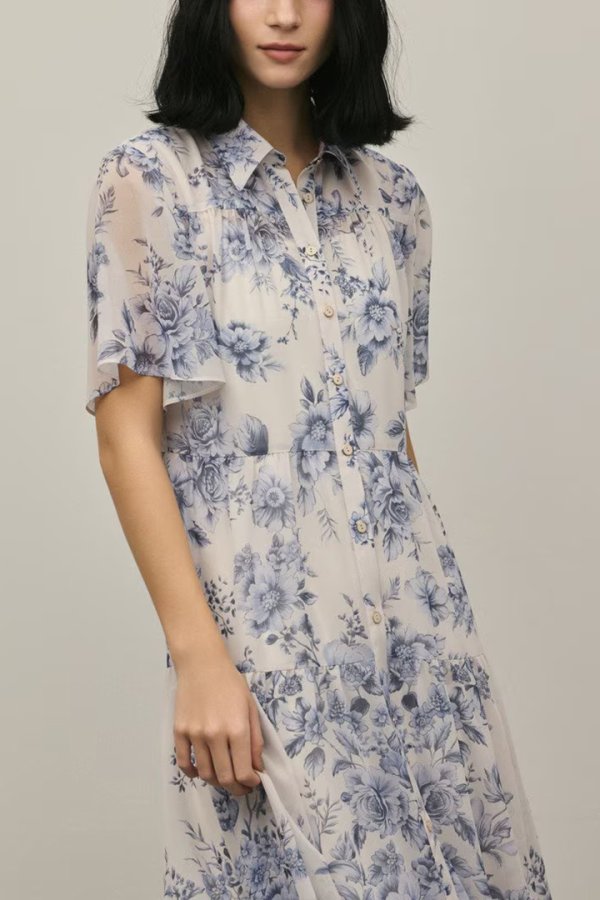 画像18: グレースコンチネンタル｜GRACE CONTINENTAL ダイアグラム DIAGRAM  フラワープリントシャツフレアワンピース{-BFS} (18)