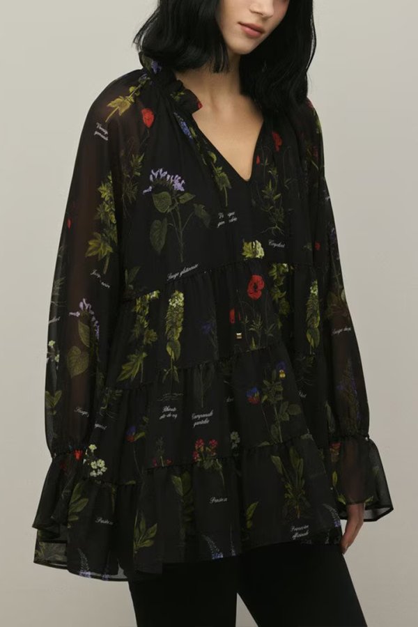 画像1: ★取り寄せリクエスト注文受付中★ グレースコンチネンタル｜GRACE CONTINENTAL ダイアグラム DIAGRAM  ボタニカルプリントチュニックトップ{-BFS} (1)