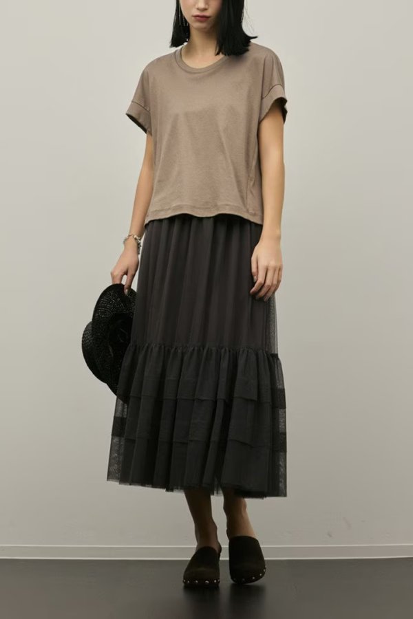 画像2: グレースコンチネンタル｜GRACE CONTINENTAL ダイアグラム DIAGRAM  ルーズカットTシャツ{-BFS} (2)