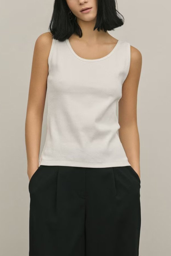 画像1: ★取り寄せリクエスト注文受付中★ グレースコンチネンタル｜GRACE CONTINENTAL ダイアグラム DIAGRAM  テレコノースリーブトップ{-BFS} (1)