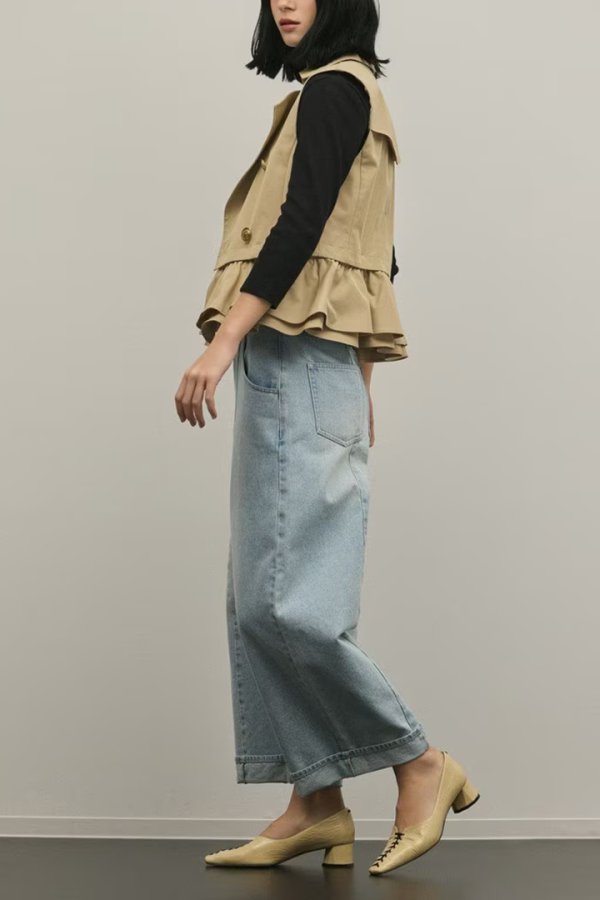 画像3: ★取り寄せリクエスト注文受付中★ グレースコンチネンタル｜GRACE CONTINENTAL ダイアグラム DIAGRAM  ペプラムトレンチベスト{-BFS} (3)