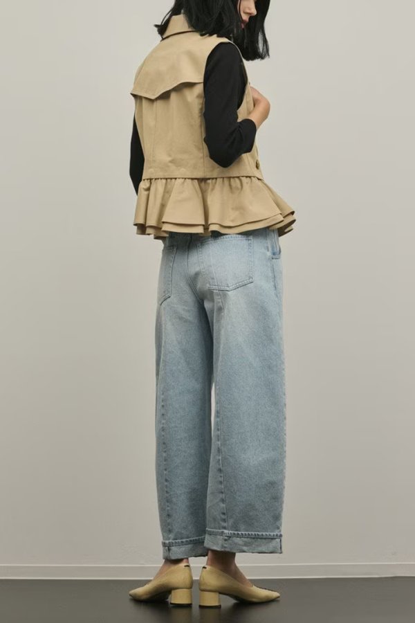 画像4: ★取り寄せリクエスト注文受付中★ グレースコンチネンタル｜GRACE CONTINENTAL ダイアグラム DIAGRAM  ペプラムトレンチベスト{-BFS} (4)