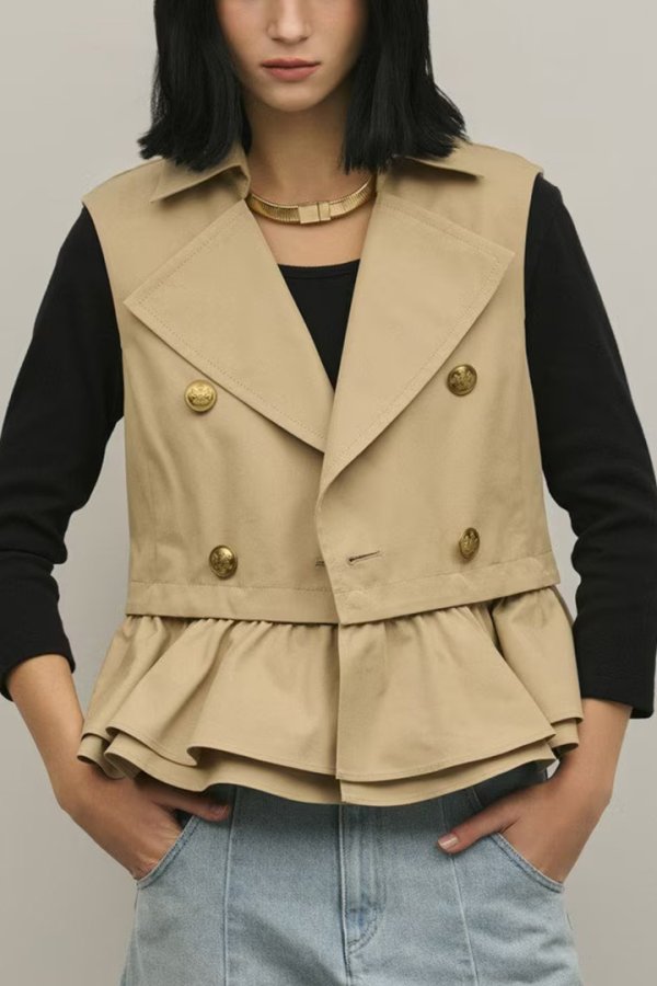 画像6: ★取り寄せリクエスト注文受付中★ グレースコンチネンタル｜GRACE CONTINENTAL ダイアグラム DIAGRAM  ペプラムトレンチベスト{-BFS} (6)