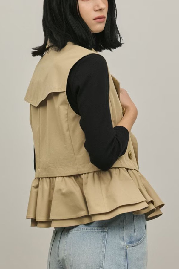 画像8: ★取り寄せリクエスト注文受付中★ グレースコンチネンタル｜GRACE CONTINENTAL ダイアグラム DIAGRAM  ペプラムトレンチベスト{-BFS} (8)