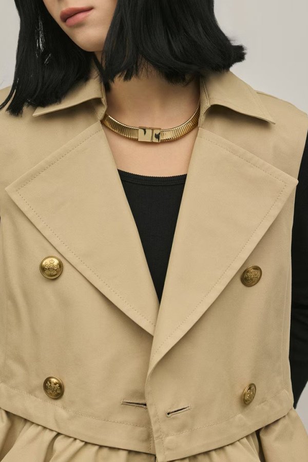 画像10: ★取り寄せリクエスト注文受付中★ グレースコンチネンタル｜GRACE CONTINENTAL ダイアグラム DIAGRAM  ペプラムトレンチベスト{-BFS} (10)