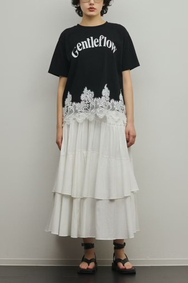 画像5: ★取り寄せリクエスト注文受付中★ グレースコンチネンタル｜GRACE CONTINENTAL ダイアグラム DIAGRAM  レースヘムロゴTシャツ{-BFS} (5)