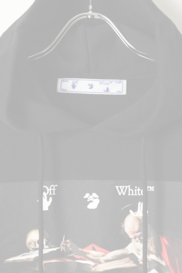 画像2:   Off-white オフホワイト CARAVAGGIO OVER HOODIE{0MBB037R21FLE002BK-BAS} (2)