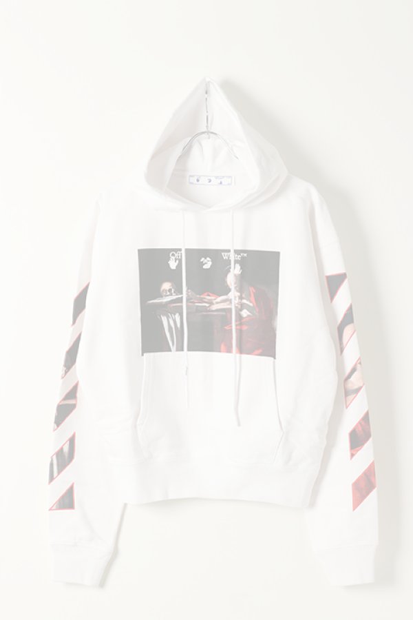 画像1:   Off-white オフホワイト CARAVAGGIO OVER HOODIE{0MBB037R21FLE002WT-BAS} (1)