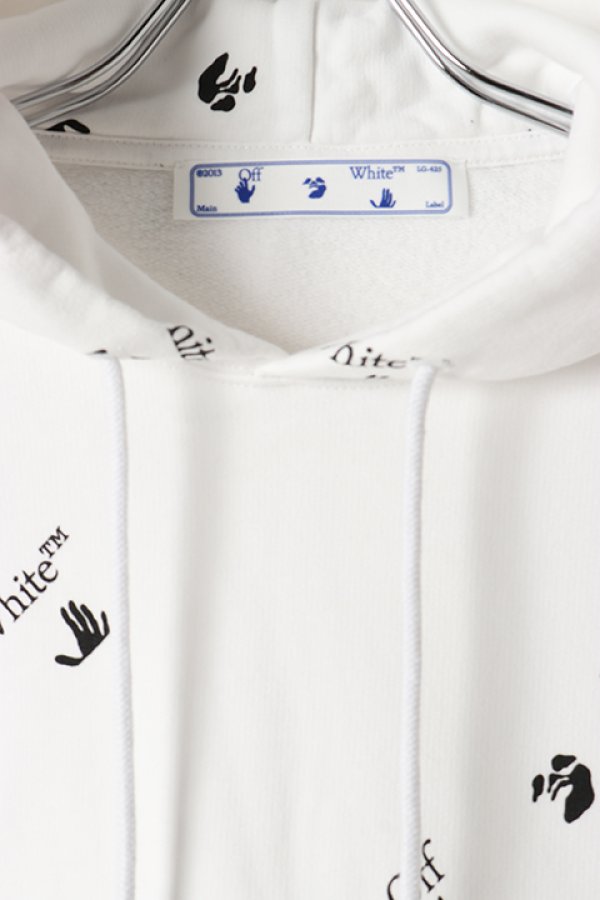 画像2: 【 30%OFF セール69,300円→48,510円】 Off-white オフホワイト OW ALLOVER OVER HOODIE{0MBB037R21FLE008WT-BAS} (2)