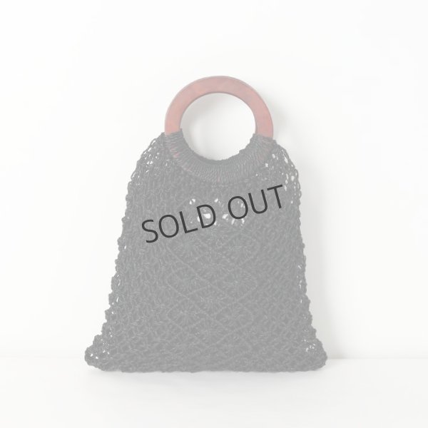 画像2: {SOLD}MARCHER マルシェ ウッドハンドル アバカ編みバッグ{-BJS} (2)