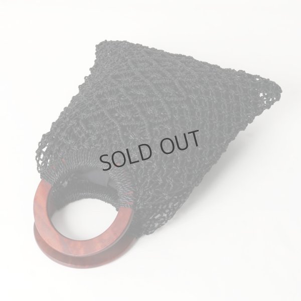 画像3: {SOLD}MARCHER マルシェ ウッドハンドル アバカ編みバッグ{-BJS} (3)