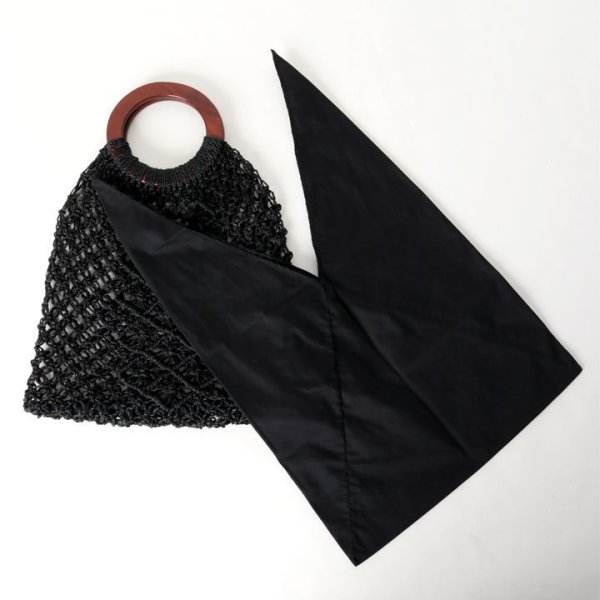 画像5: 【 40%OFF セール15,400円→9,240円】 MARCHER マルシェ ウッドハンドル アバカ編みバッグ{-BJS} (5)