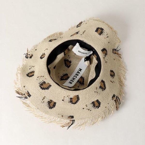 画像3: 【 40%OFF セール10,450円→6,270円】 MARCHER マルシェ レオパードつば広ペーパーハット{-BJS} (3)