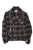 画像1: FLANNEL COTTON CHECK BIKER JKT{-BFS} (1)