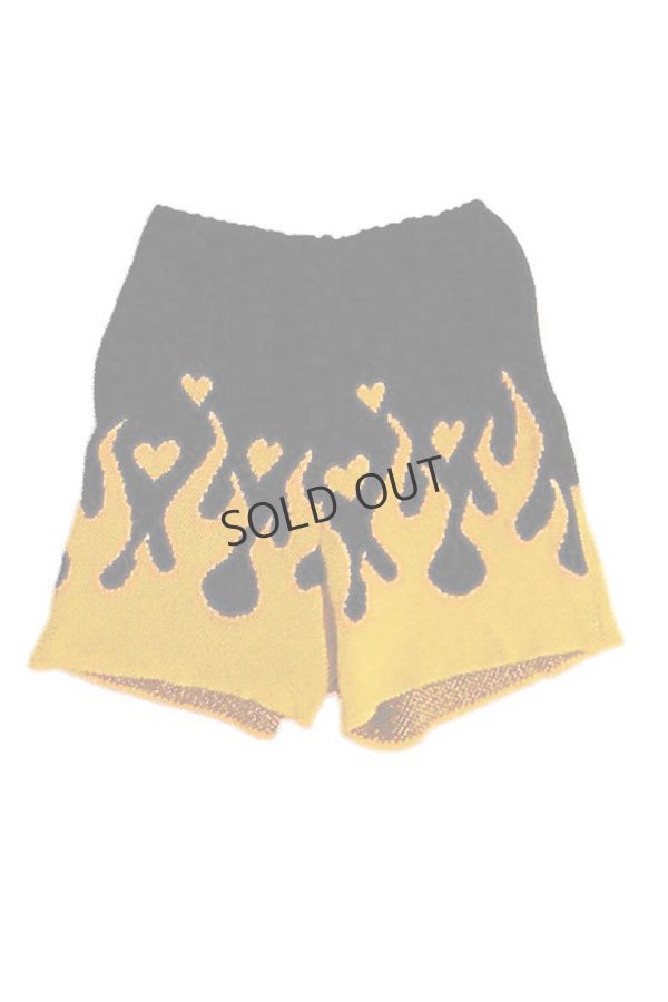 画像1: {SOLD}COTTON KNIT FLAME PATTERN SHORTS{-BFS} (1)