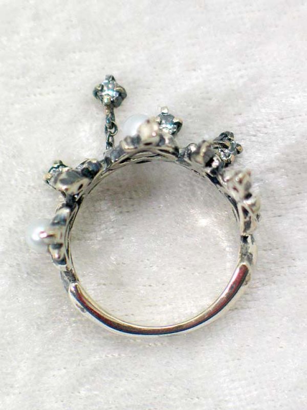 画像4: ▽ 70%OFF アウトレットセール41,800円→12,540円▽ e.m. イーエム シルバー/CZ/淡水パール リング{-} (4)