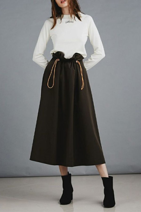 画像5: 【 40%OFF セール24,200円→14,520円】 DOUBLE STANDARD CLOTHING ダブルスタンダードクロージング DSC / ドロストフレアスカート{-BAA} (5)