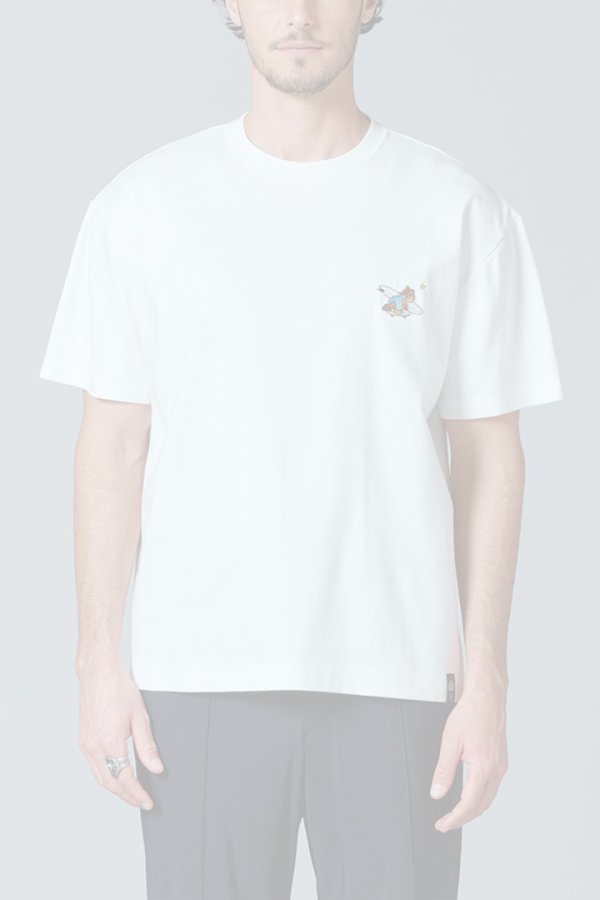 画像1:  {SOLD} ダブスタ ダブルスタンダードクロージング｜DOUBLE STANDARD CLOTHING D/him サーフベア刺繍Tシャツ{-BES} (1)