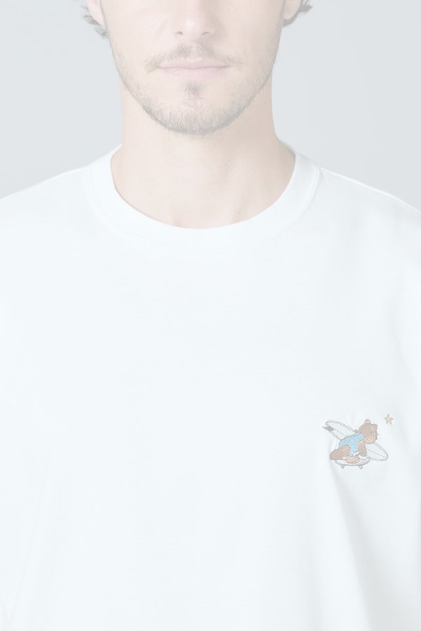 画像4:  {SOLD} ダブスタ ダブルスタンダードクロージング｜DOUBLE STANDARD CLOTHING D/him サーフベア刺繍Tシャツ{-BES} (4)