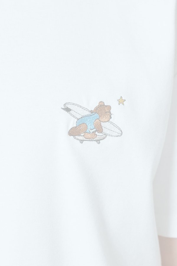 画像5:  {SOLD} ダブスタ ダブルスタンダードクロージング｜DOUBLE STANDARD CLOTHING D/him サーフベア刺繍Tシャツ{-BES} (5)
