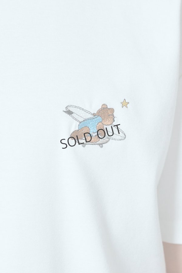 画像5: {SOLD}ダブスタ ダブルスタンダードクロージング｜DOUBLE STANDARD CLOTHING D/him サーフベア刺繍Tシャツ{-BES} (5)