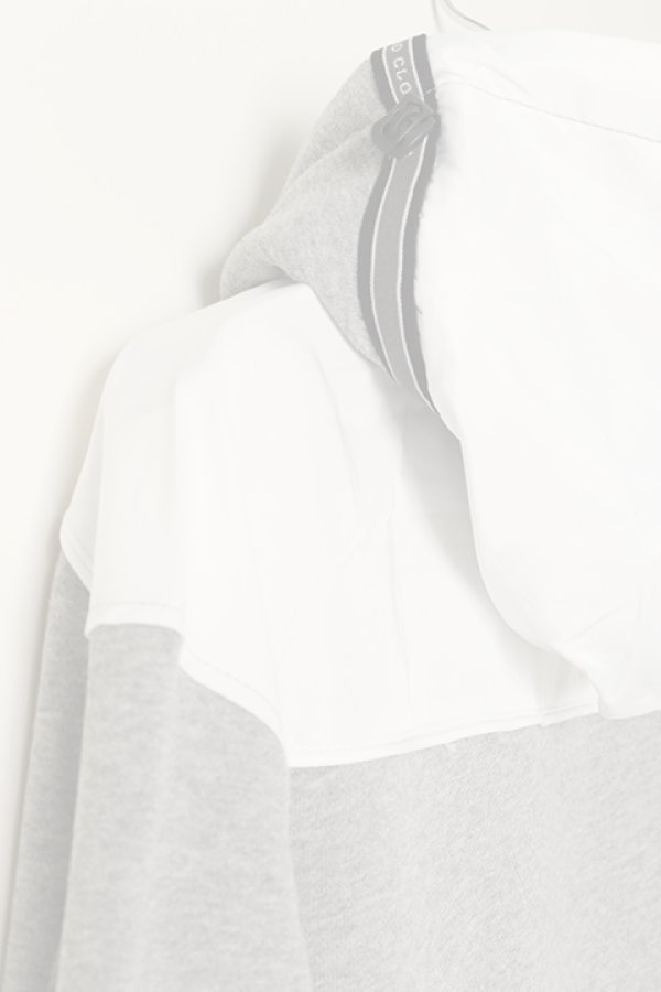 画像4:   DOUBLE STANDARD CLOTHING ダブルスタンダードクロージング 30/7裏毛+メモリーツイル パーカー{-BAA} (4)