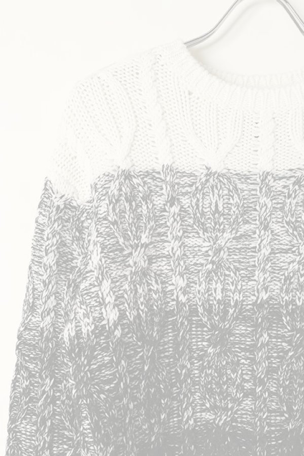 画像3:   DOUBLE STANDARD CLOTHING ダブルスタンダードクロージング メランジケーブルニット{-BAA} (3)