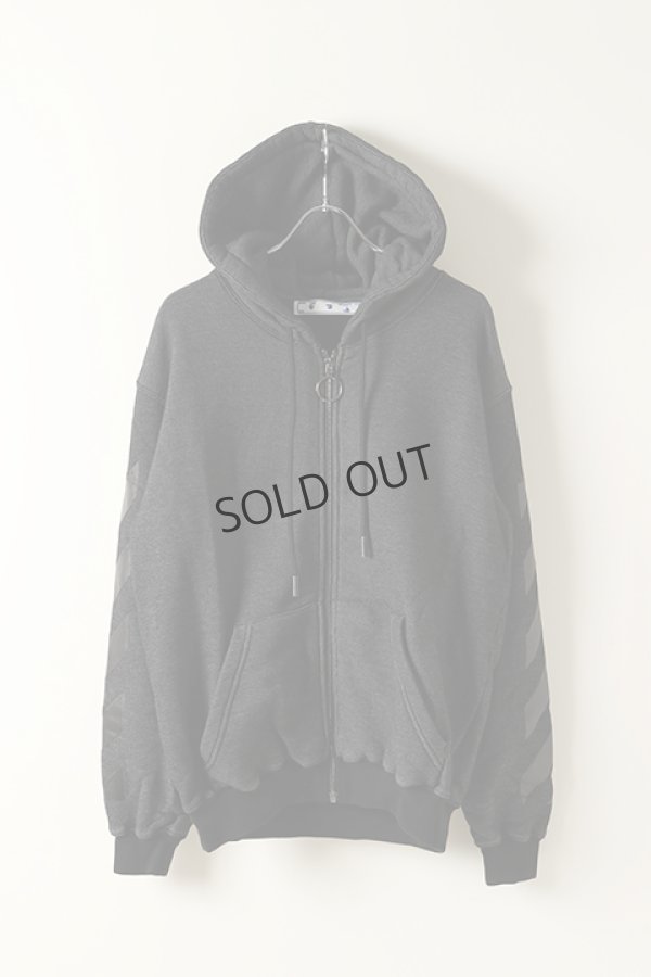 画像1: {SOLD}Off-white オフホワイト ARROW ZIPPED HOODIE{OWBE005E20JER0011010-BLK-BJA} (1)