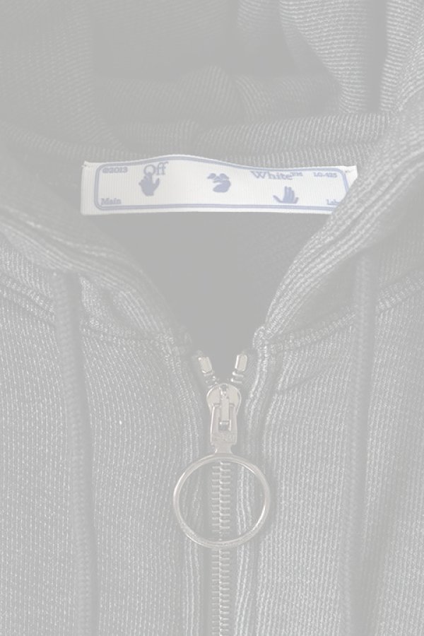 画像2:   Off-white オフホワイト ARROW ZIPPED HOODIE{OWBE005E20JER0011010-BLK-BJA} (2)