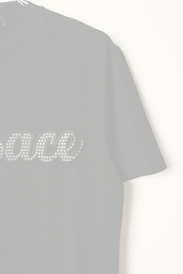 画像3:   VERSACE ヴェルサーチ クリスタル バーシティー ロゴ Tシャツ {-BCS}  :10084641A06054-BK  (3)