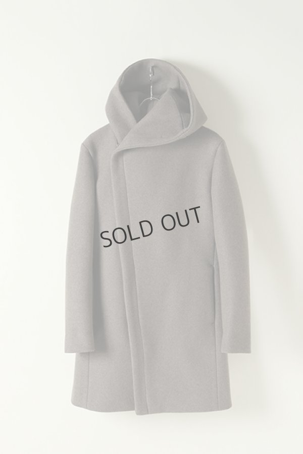 画像1: {SOLD}junhashimoto ジュンハシモト CASHMERE MELTON WRAP COAT{-BJA} (1)