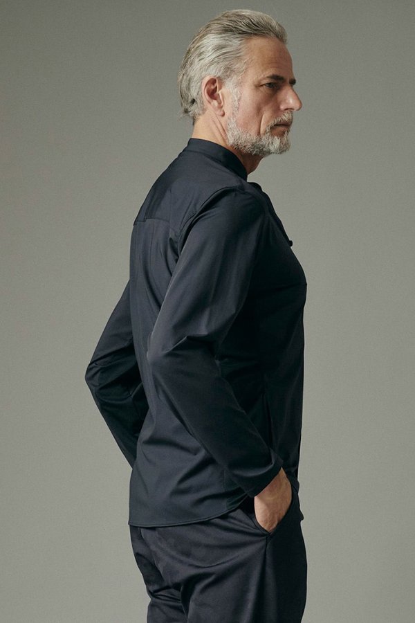 画像2: 【 20%OFF セール27,500円→22,000円】 junhashimoto ジュンハシモト BANDCOLLAR SHIRT{-BEA} (2)