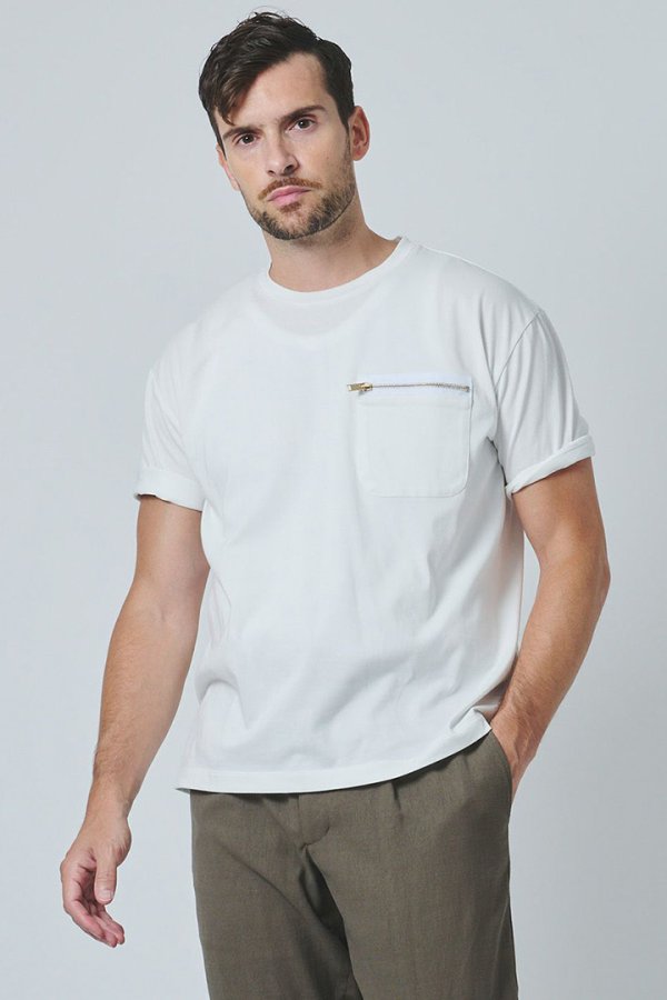 画像1: 【 30%OFF セール｜19,800円→13,860円】 junhashimoto ジュンハシモト ZIP POCKET TEE{-BES} (1)