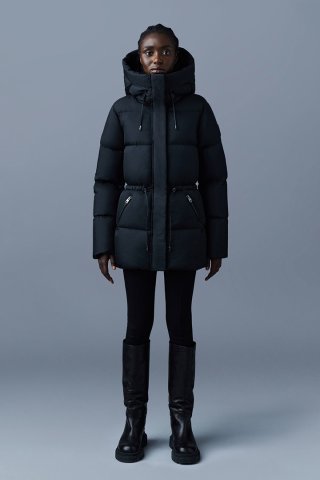【MACKAGE】マッカージュ CALLA
ダウンジャケット ファー付きフード Calla, Agile-360 stretch light down coat with blue fox fur