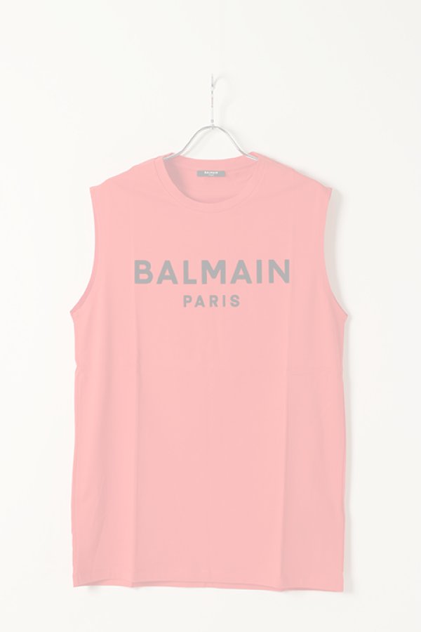 画像1: BALMAIN バルマン BH1 C&S TANK FLOCKY LOGO{11EC001B043-3KF-BAS} (1)