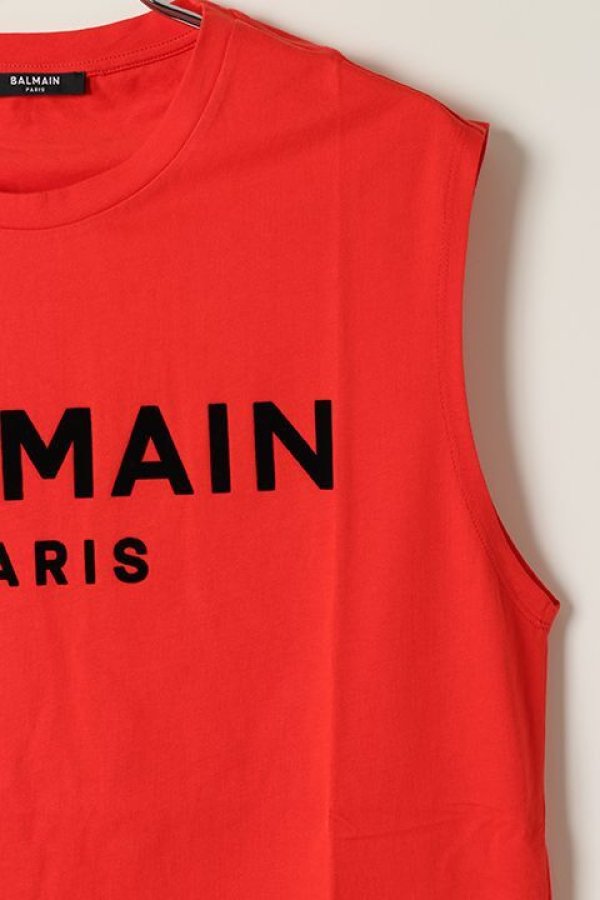 画像3: 【 30%OFF セール46,200円→32,340円】 BALMAIN バルマン BH1 C&S TANK FLOCKY LOGO{11EC001B043-3KF-BAS} (3)