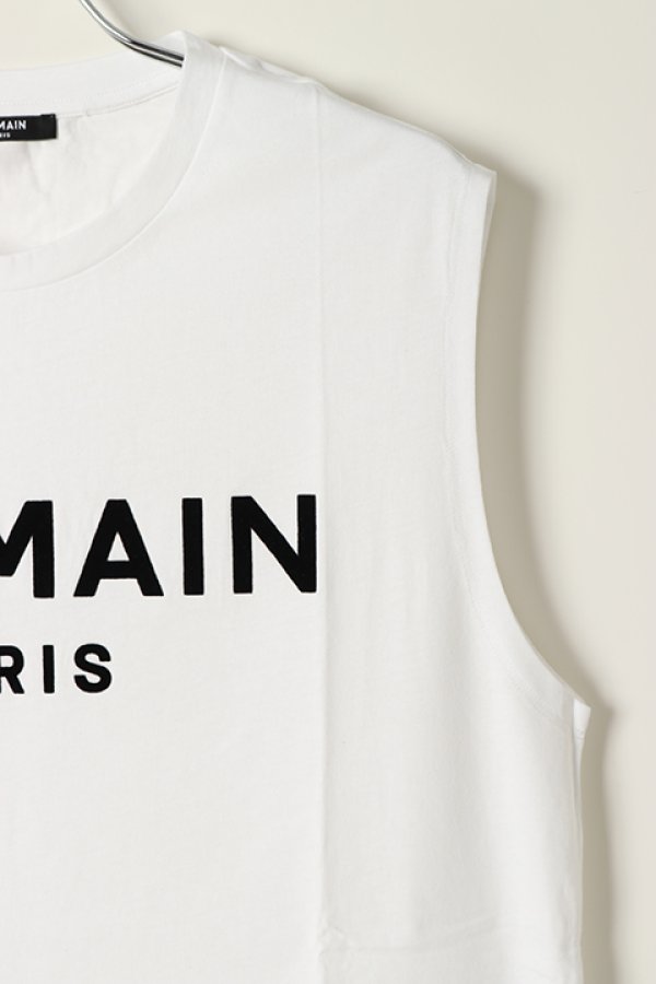 画像3: 【 30%OFF セール46,200円→32,340円】 BALMAIN バルマン BH1 C&S TANK FLOCKY LOGO{11EC001B043-OFA-BAS} (3)