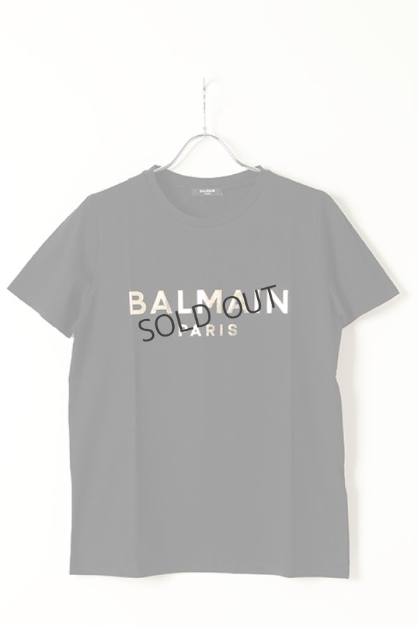 画像1: {SOLD}BALMAIN バルマン BF2 T-SHIRTS METALIC LOGO{11EF000B020-EAD-BAS} (1)