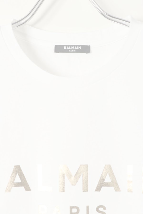 画像2:   BALMAIN バルマン BF2 T-SHIRTS METALIC LOGO{11EF000B020-GAD-BAS} (2)