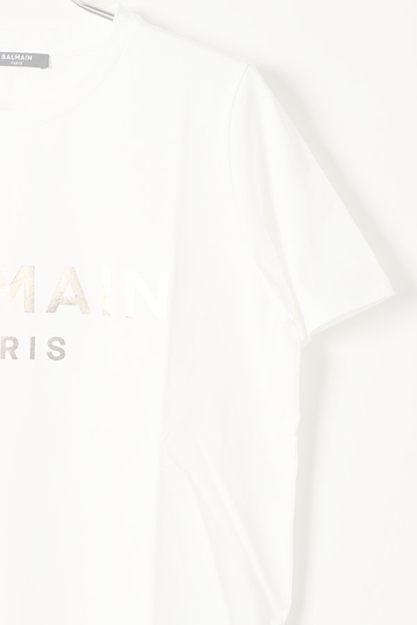 画像3:   BALMAIN バルマン BF2 T-SHIRTS METALIC LOGO{11EF000B020-GAD-BAS} (3)