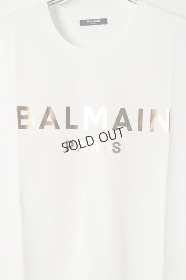 画像4: BALMAIN バルマン BH1 T-SHIRTS GOLD FOIL LOGO{11EF000B065-OFA-BAS} (4)