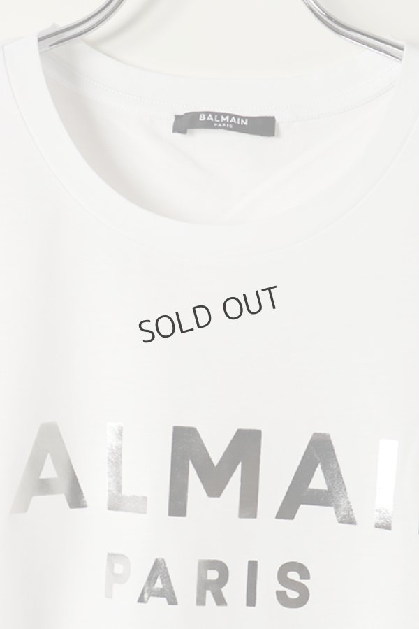 画像2: {SOLD}BALMAIN バルマン BH1 T-SHIRTS SILVER FOIL LOGO{11EFM00B066-OFA/11EF000B066-OFA-BAS} (2)