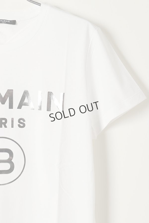 画像3: {SOLD}BALMAIN バルマン BH1 T-SHIRTS SILVER FOIL LOGO{11EFM00B066-OFA/11EF000B066-OFA-BAS} (3)