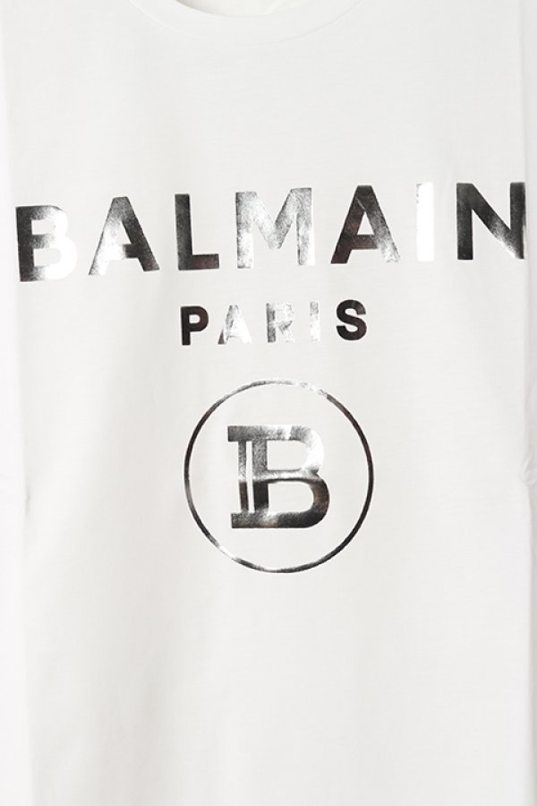 画像4: 【 30%OFF セール53,900円→37,730円】 BALMAIN バルマン BH1 T-SHIRTS SILVER FOIL LOGO{11EFM00B066-OFA/11EF000B066-OFA-BAS} (4)
