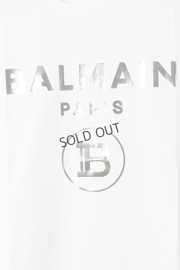 画像4: {SOLD}BALMAIN バルマン BH1 T-SHIRTS SILVER FOIL LOGO{11EFM00B066-OFA/11EF000B066-OFA-BAS} (4)