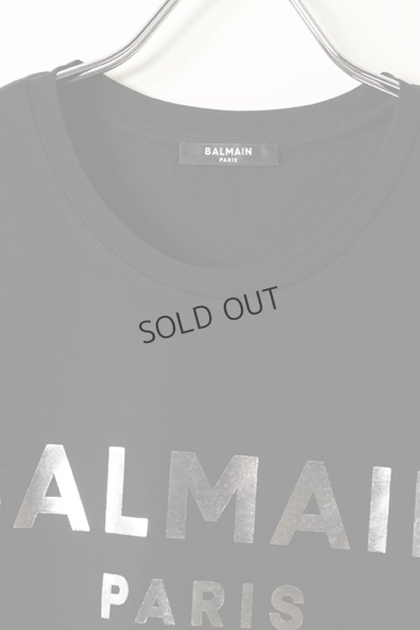 画像2: {SOLD}BALMAIN バルマン BH1 T-SHIRTS SILVER FOIL LOGO{11EFM00B066-OPA/11EF000B066-OPA-BAS} (2)